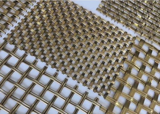 Antique Brass Ss 1mm Woven Wire Mesh Screen Crimped Cho Các Dự án Kiến trúc