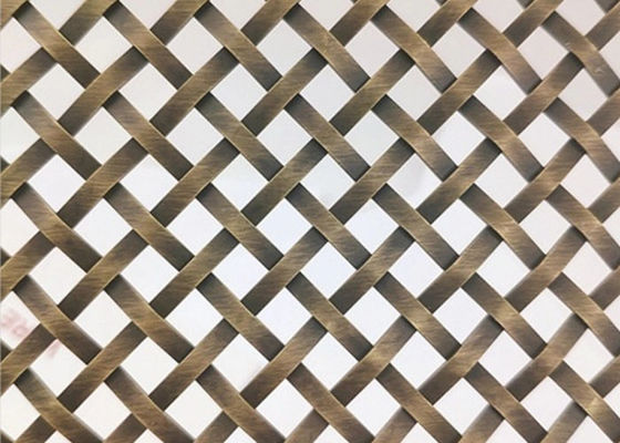 Antique Brass Ss 1mm Woven Wire Mesh Screen Crimped Cho Các Dự án Kiến trúc