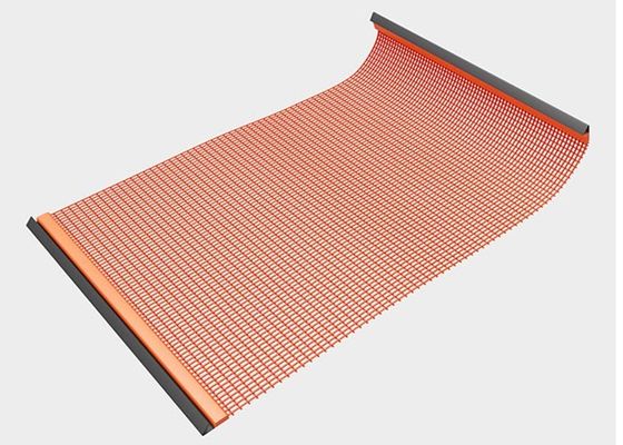 Mái lưới màn hình polyurethane hàn có khe hở màu đỏ với móc