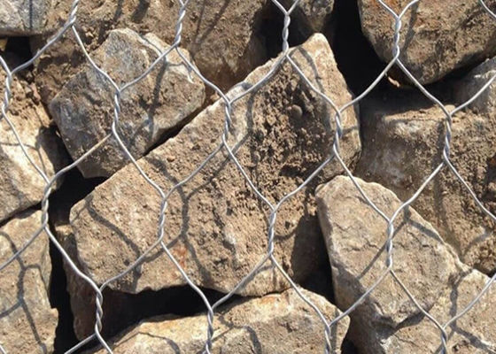 Gabion Basket Hexagonal Woven Wire Mesh Đối với tải đá Đối với bảo vệ dốc đường