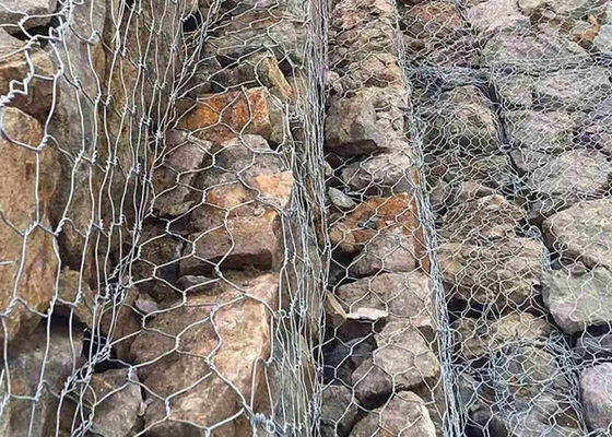 Gabion Basket Hexagonal Woven Wire Mesh Đối với tải đá Đối với bảo vệ dốc đường