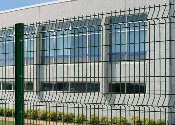 Hot Dip Galvanized 50×200mm 3D Security Fence 4mm đường kính dây với cột vuông