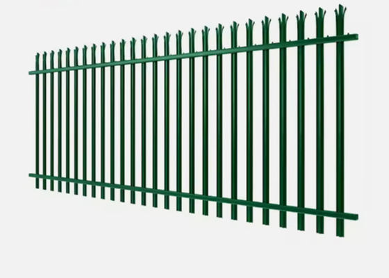 Green Hot Dip Galvanized Triple Point Palisade Lớp hàng rào với góc nhạt cho an ninh tốt