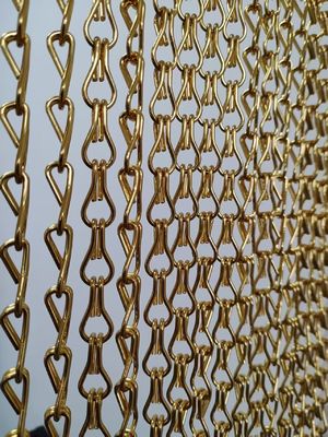 Blue Hook Chain Metal Curtain Door hoặc Window Decor với Chain Fly Screen