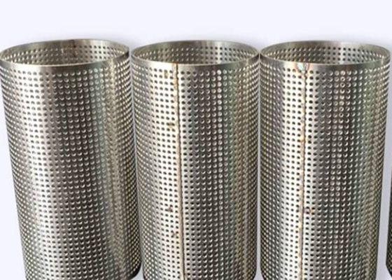 Lưới lọc ống thép không gỉ đục lỗ 304 316L Độ bền cao