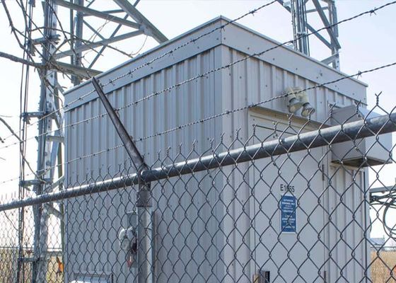 An ninh điện 1.8 M dây chuyền liên kết hàng rào Vinyl phủ