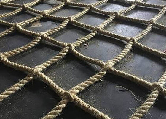 12mm Sisal dây thừng Helideck an toàn lưới đan trực thăng hạ cánh lưới CAP 437 phù hợp cho tàu ngoài khơi